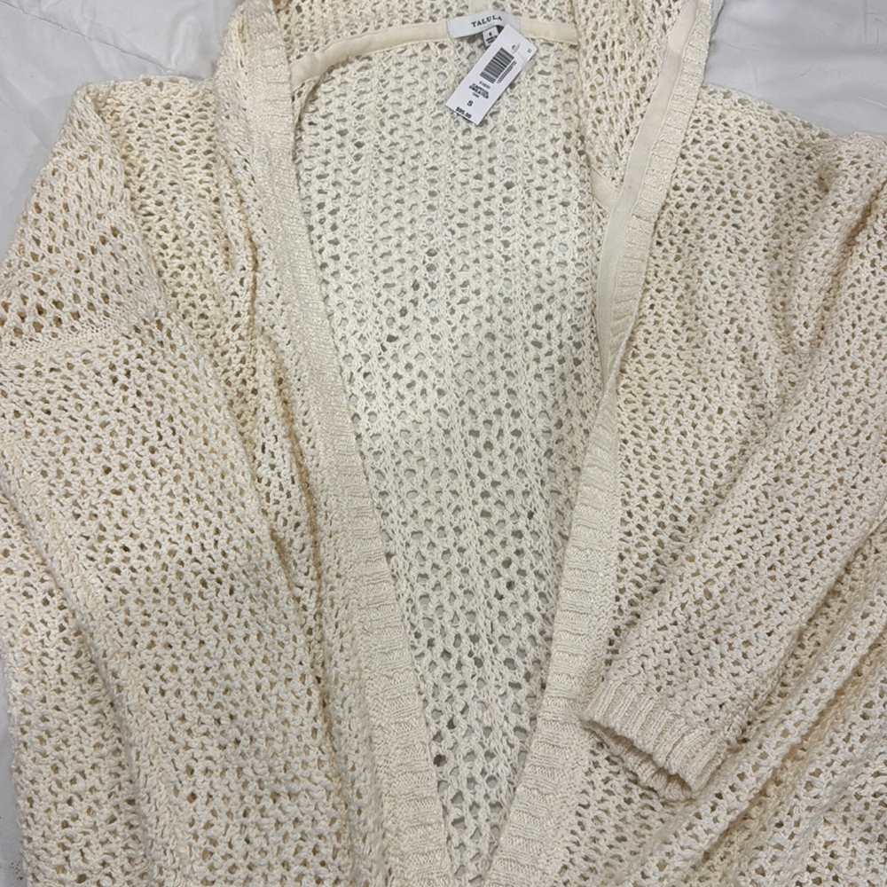 Nwt Tala knit hooded cardigan cream Small